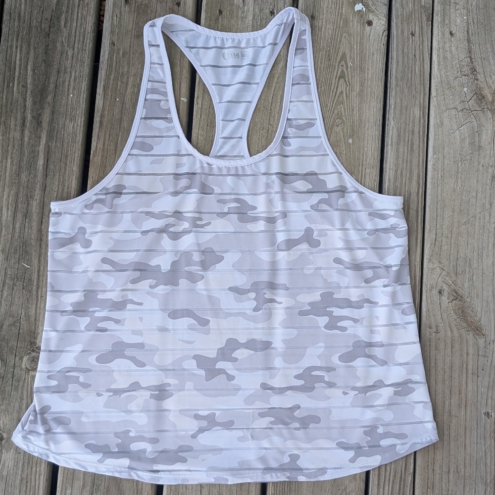 SzXXL Zyia Cubana Racerback Tank White Camo